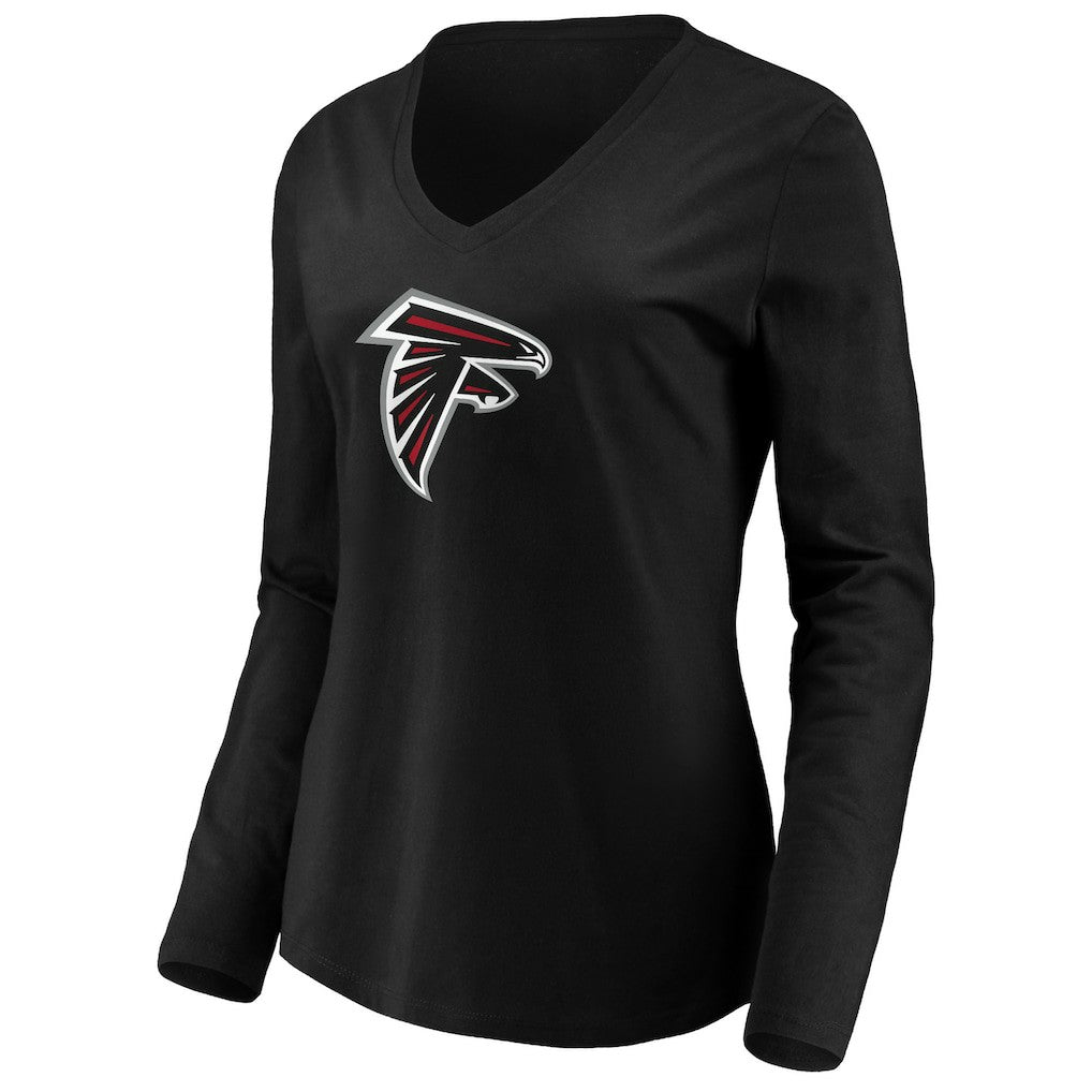 Atlanta Falcons Women's Primary Logo Long Sleeve T-Shirt - Black - NFL