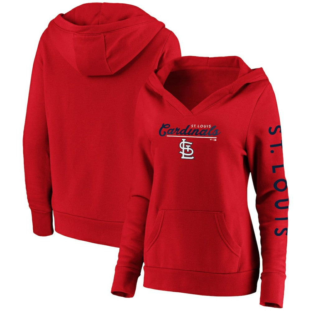 St. Louis Cardinals Fanatics Women's Core High Class Crossover Pullover Hoodie Outlet