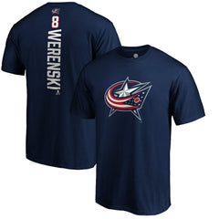 Zach Werenski Columbus Blue Jackets Playmaker T-Shirt - Navy | NHL near me