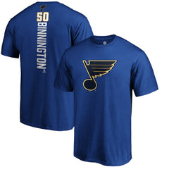 Jordan Binnington St. Louis Blues Playmaker T-Shirt - Royal | NHL Clearance