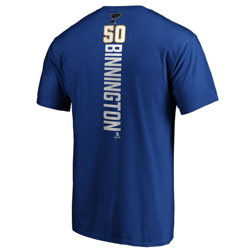 Jordan Binnington St. Louis Blues Playmaker T-Shirt - Royal | NHL Clearance