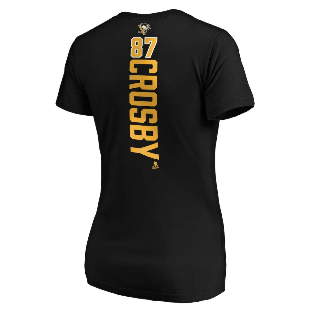 Sidney Crosby Pittsburgh Penguins Women's Playmaker V-Neck T-Shirt - Black | NHL Clearance