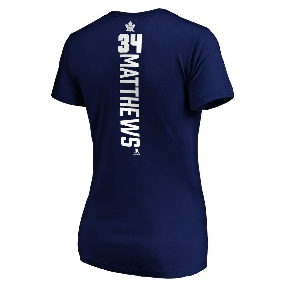 Auston Matthews Toronto Maple Leafs Women's Playmaker V-Neck T-Shirt - Royal | NHL Lifestyle