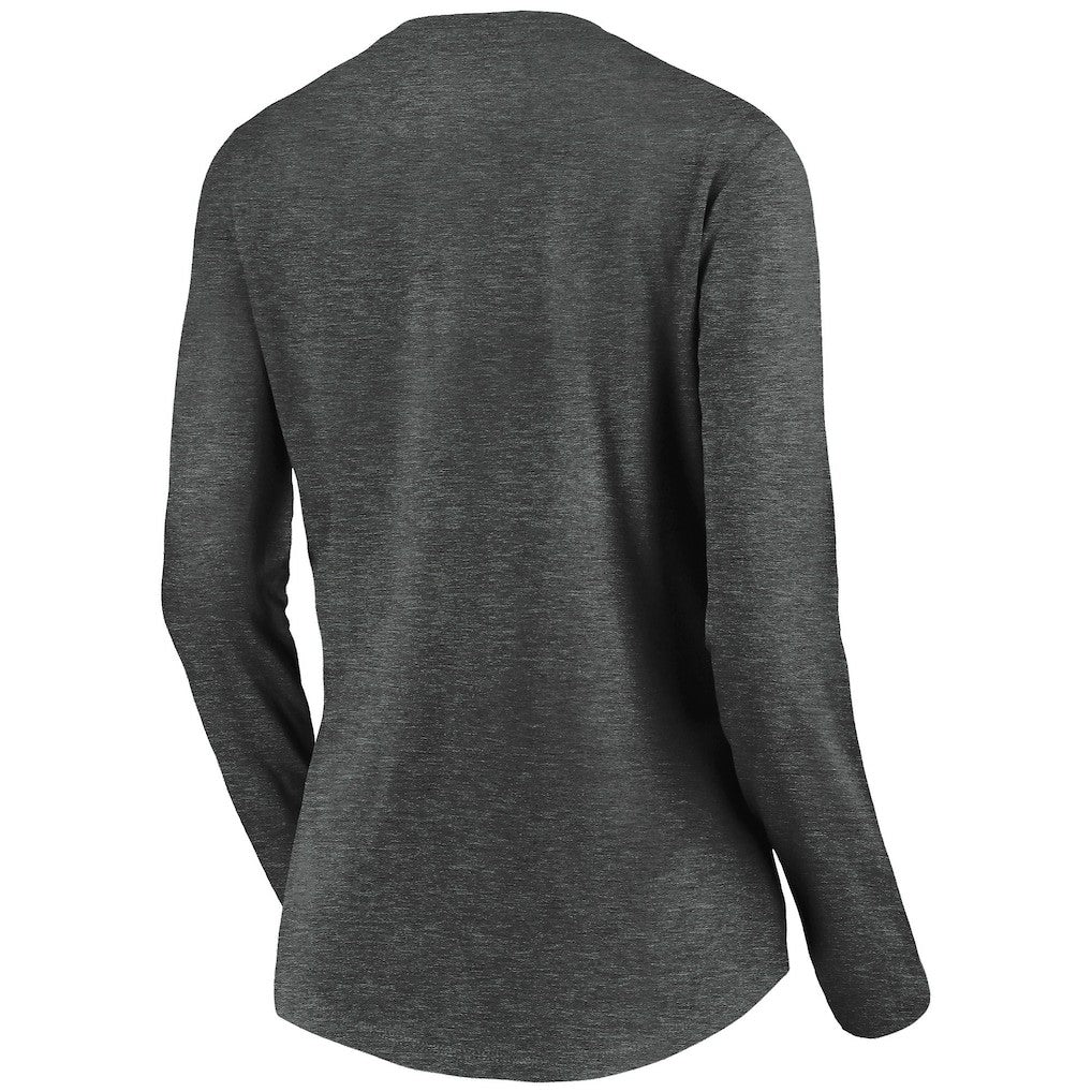 Los Angeles Chargers Women's Victory Arch Long Sleeve V-Neck T-Shirt - Heather Gray - NFL