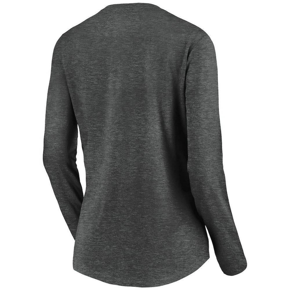 Los Angeles Chargers Women's Victory Arch Long Sleeve V-Neck T-Shirt - Heather Gray - NFL