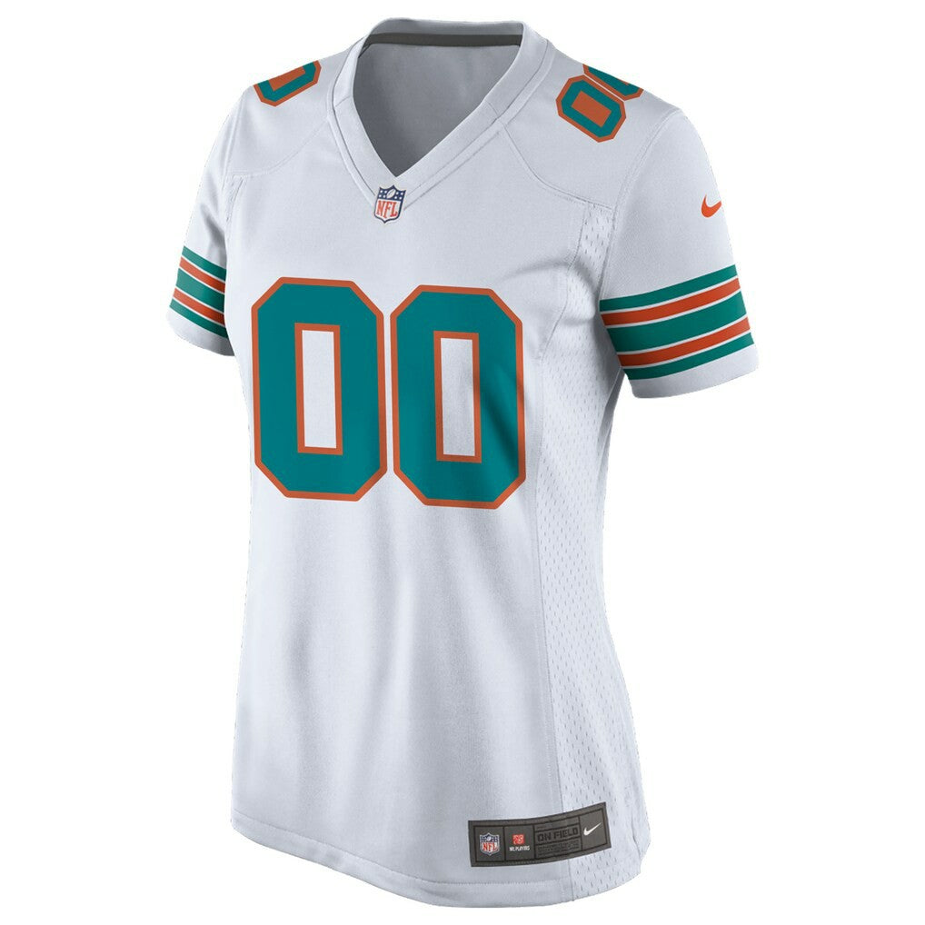 Miami Dolphins Women's Alternate Custom Game Jersey - White - Nike