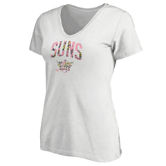 Phoenix Suns Women's Floral Arch V-Neck T-Shirt White