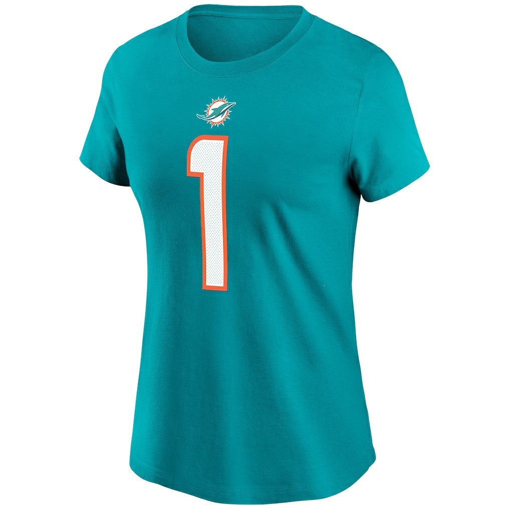 Tua Tagovailoa Miami Dolphins Women's Name & Number T-Shirt - Aqua - Nike