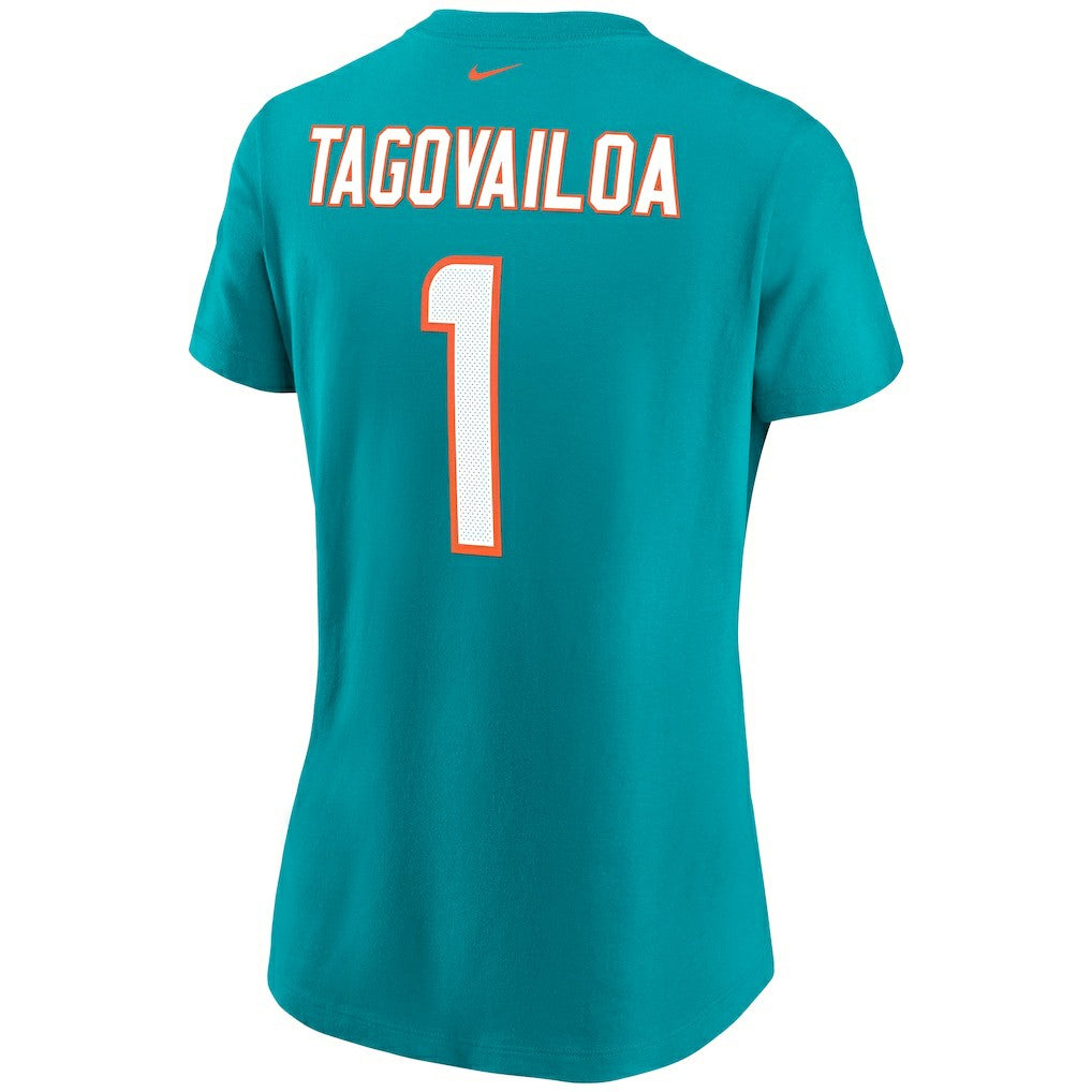 Tua Tagovailoa Miami Dolphins Women's Name & Number T-Shirt - Aqua - Nike