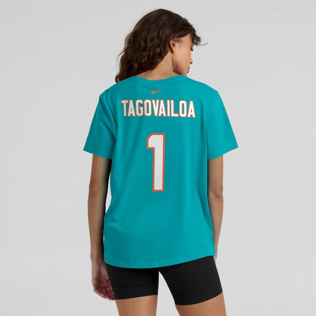 Tua Tagovailoa Miami Dolphins Women's Name & Number T-Shirt - Aqua - Nike
