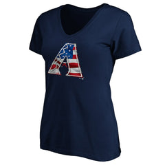 Arizona Diamondbacks Logo Women's Banner Wave V-Neck T-Shirt for sale