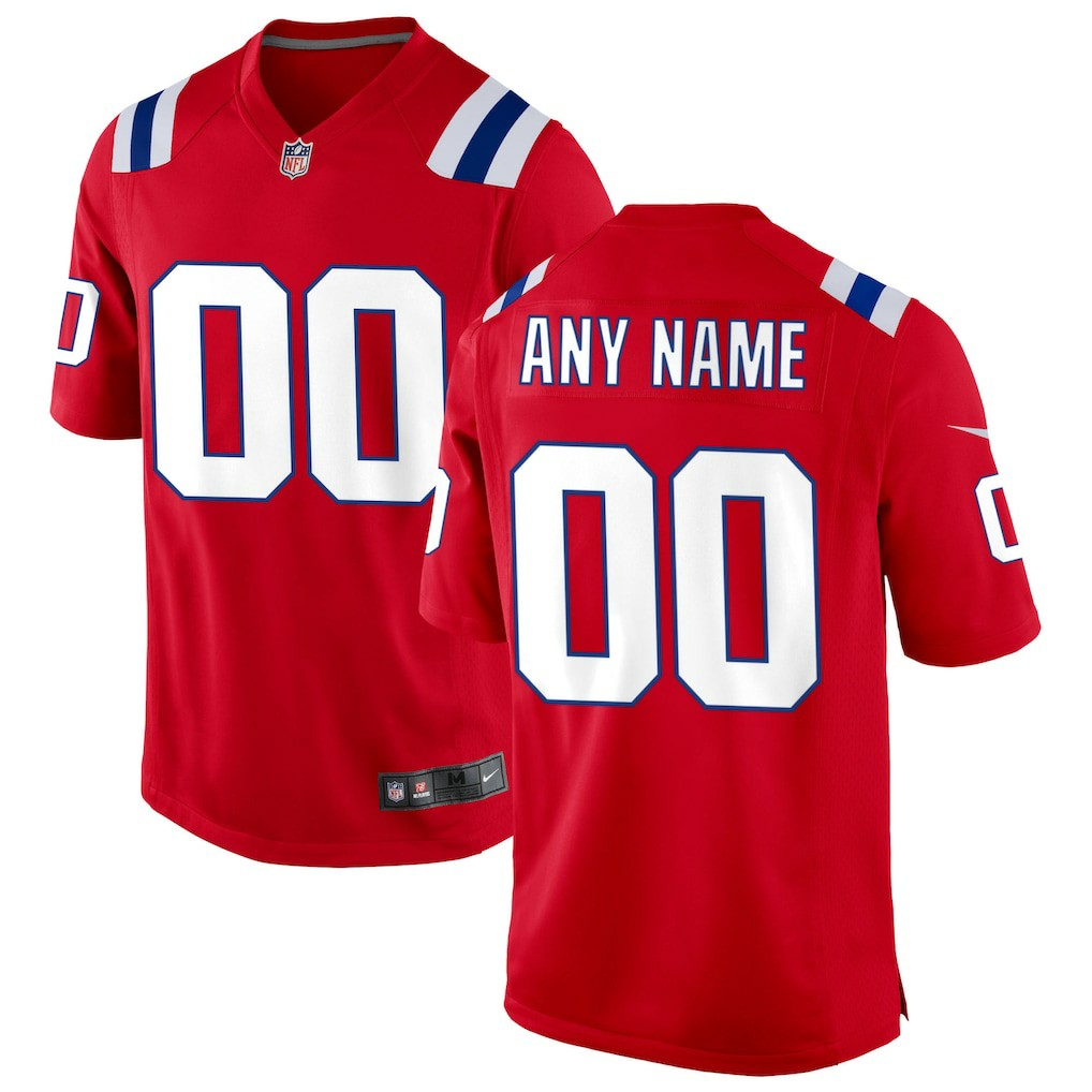 New England Patriots Alternate Custom Jersey - Red - Nike