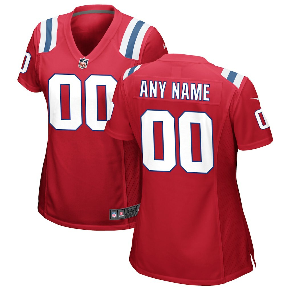 New England Patriots Women's Alternate Custom Jersey - Red - Nike