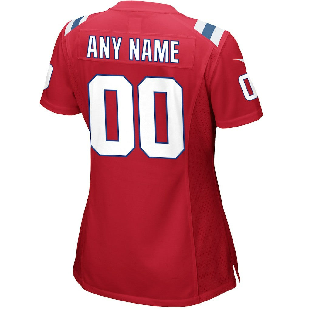 New England Patriots Women's Alternate Custom Jersey - Red - Nike