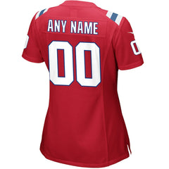 New England Patriots Women's Alternate Custom Jersey - Red - Nike