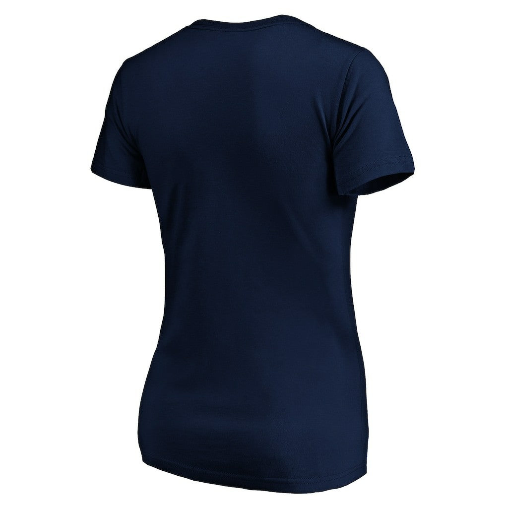 Baltimore Ravens Logo Women's Banner Wave V-Neck T-Shirt - Navy - NFL