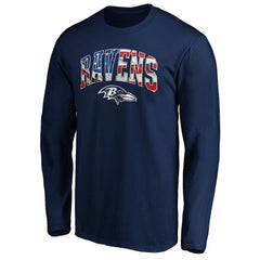 Baltimore Ravens Banner Wave Long Sleeve T-Shirt - Navy - NFL