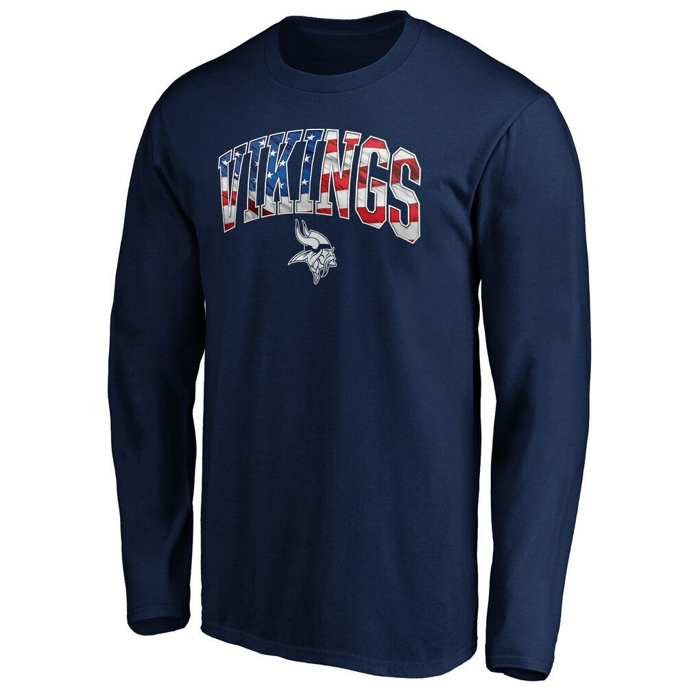 Minnesota Vikings Banner Wave Long Sleeve T-Shirt - Navy - NFL