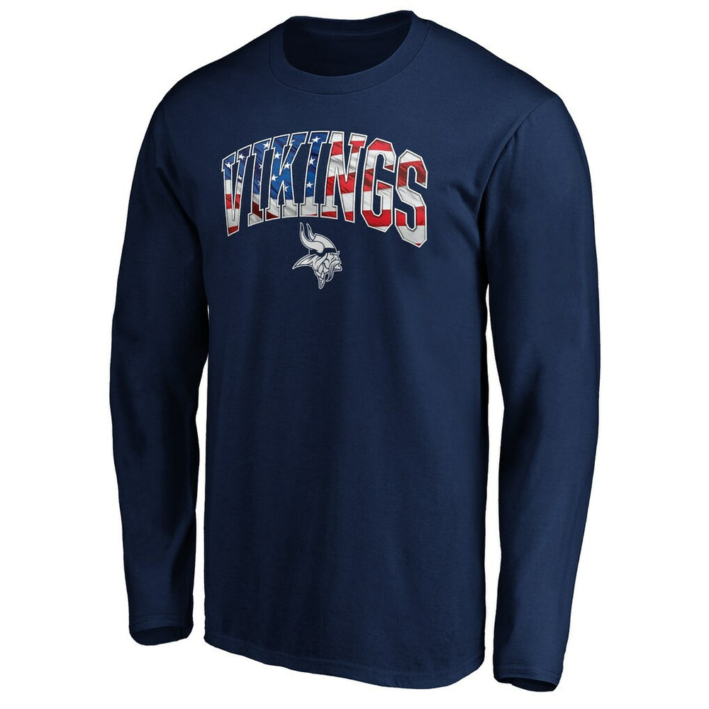 Minnesota Vikings Banner Wave Long Sleeve T-Shirt - Navy - NFL