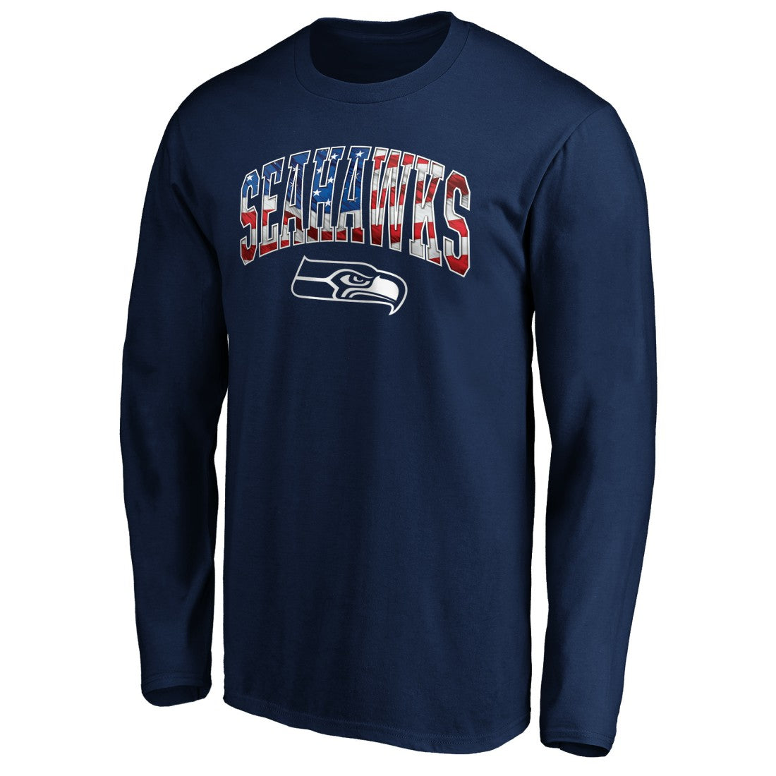 Seattle Seahawks Banner Wave Long Sleeve T-Shirt - College Navy - NFL