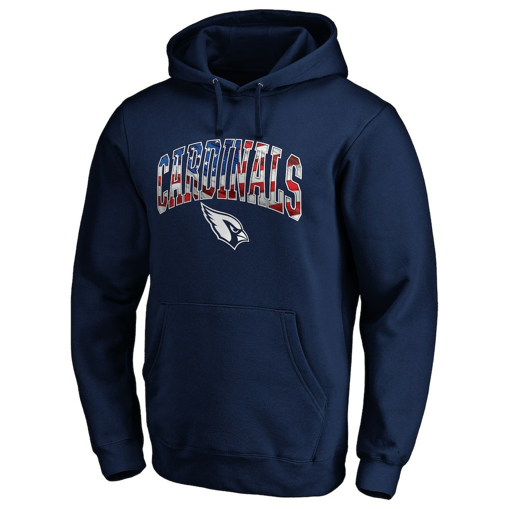 Arizona Cardinals Banner Wave Fitted Pullover Hoodie - Navy - NFL