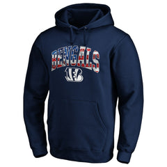 Cincinnati Bengals Banner Wave Fitted Pullover Hoodie - Navy - NFL