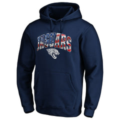 Jacksonville Jaguars Banner Wave Fitted Pullover Hoodie - Navy - NFL