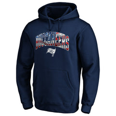 Tampa Bay Buccaneers Banner Wave Fitted Pullover Hoodie - Navy - NFL
