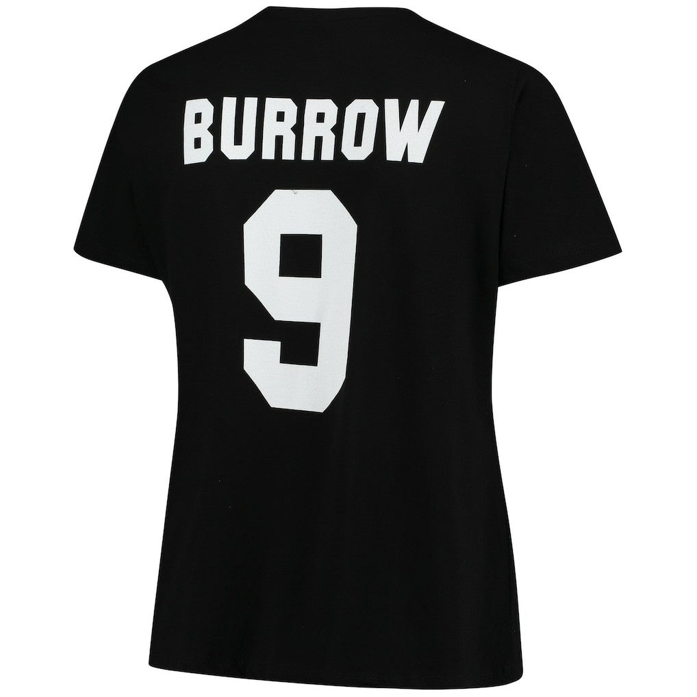 Joe Burrow Cincinnati Bengals Women's Plus Size Name & Number V-Neck T-Shirt - Black - Fanatics