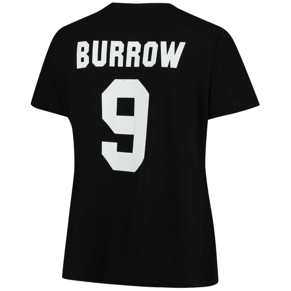 Joe Burrow Cincinnati Bengals Women's Plus Size Name & Number V-Neck T-Shirt - Black - Fanatics