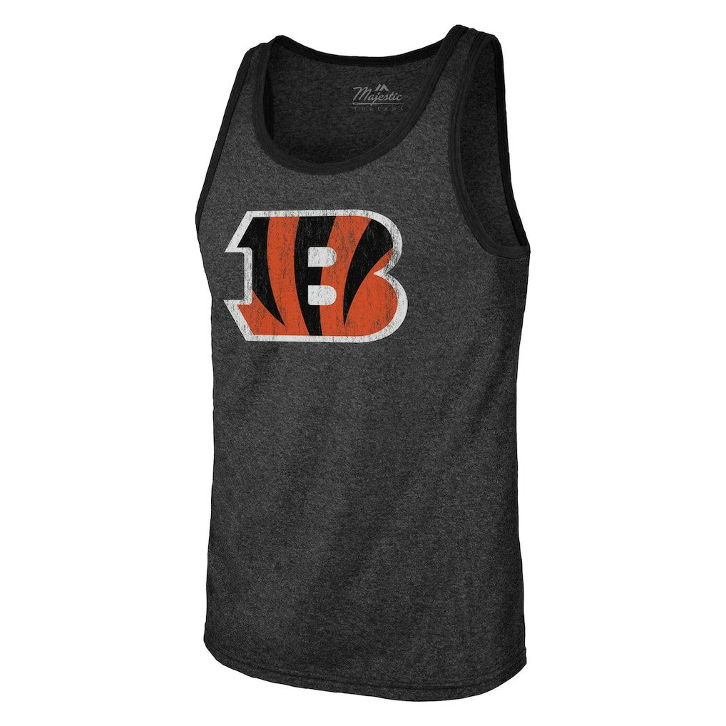 Joe Burrow Cincinnati Bengals Majestic Threads Name & Number Tri-Blend Tank Top - Black - NFL