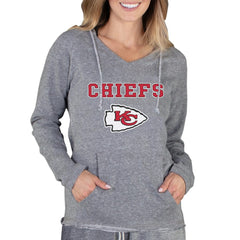 Kansas City Chiefs Concepts Sport Women's Mainstream Tri-Blend Raglan Hoodie V-Neck Top - Gray - NFL