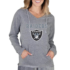 Las Vegas Raiders Concepts Sport Women's Mainstream Tri-Blend Raglan Hoodie V-Neck Top - Gray - NFL