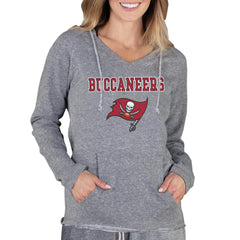 Tampa Bay Buccaneers Concepts Sport Women's Mainstream Tri-Blend Raglan Hoodie V-Neck Top - Gray - NFL