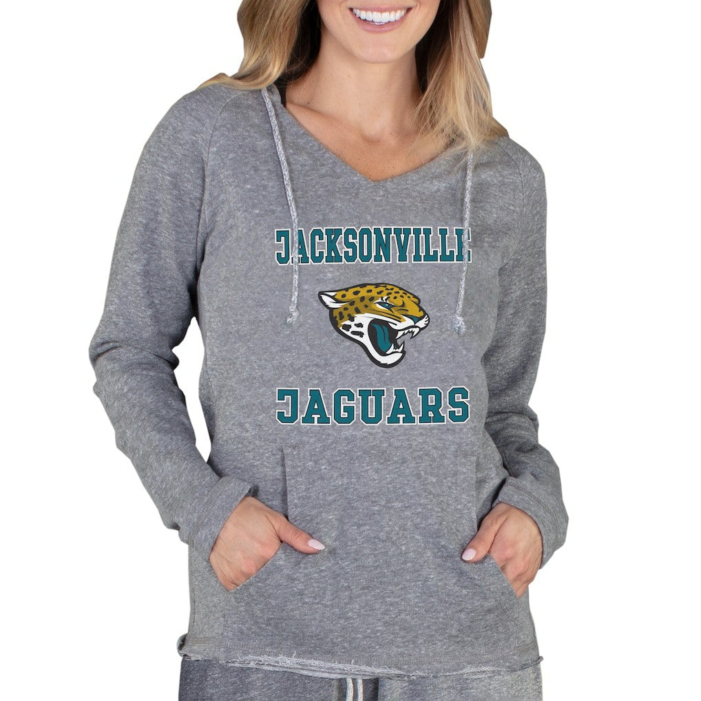 Jacksonville Jaguars Concepts Sport Women's Mainstream Tri-Blend Raglan Hoodie V-Neck Top - Gray - NFL