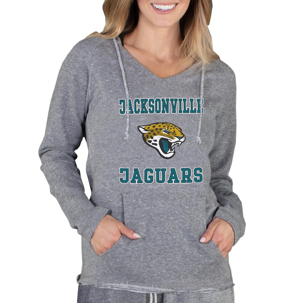 Jacksonville Jaguars Concepts Sport Women's Mainstream Tri-Blend Raglan Hoodie V-Neck Top - Gray - NFL