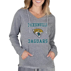 Jacksonville Jaguars Concepts Sport Women's Mainstream Tri-Blend Raglan Hoodie V-Neck Top - Gray - NFL