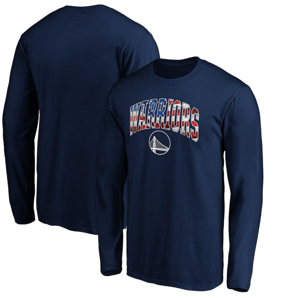 Golden State Warriors Banner Wave Long Sleeve T-Shirt Navy