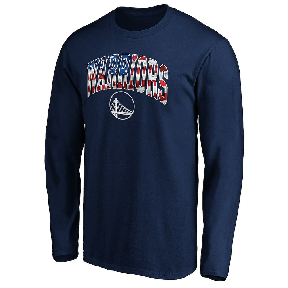 Golden State Warriors Banner Wave Long Sleeve T-Shirt Navy