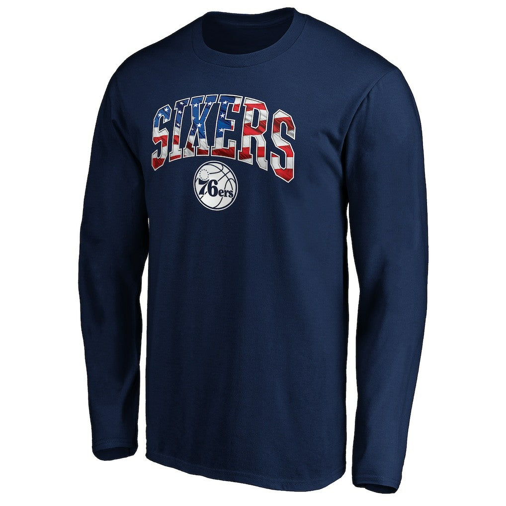 Philadelphia 76ers Banner Wave Long Sleeve T-Shirt Navy