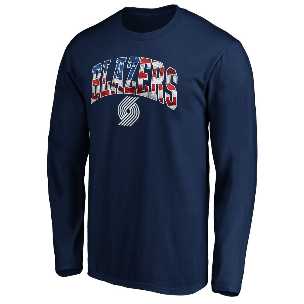 Portland Trail Blazers Banner Wave Long Sleeve T-Shirt Navy