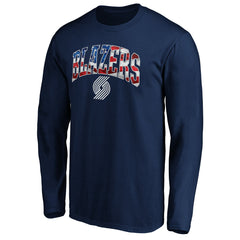 Portland Trail Blazers Banner Wave Long Sleeve T-Shirt Navy