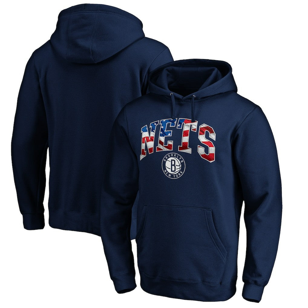 Brooklyn Nets Banner Wave Pullover Hoodie Navy