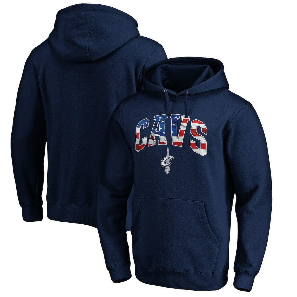 Cleveland Cavaliers Banner Wave Pullover Hoodie Navy