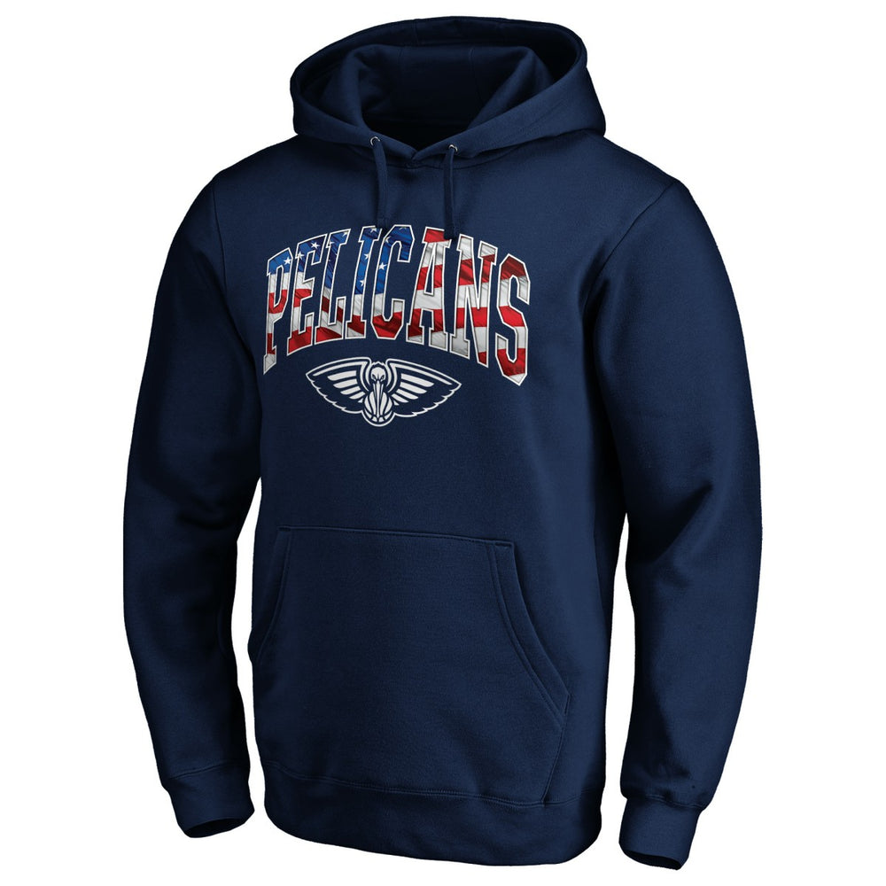 New Orleans Pelicans Banner Wave Pullover Hoodie Navy