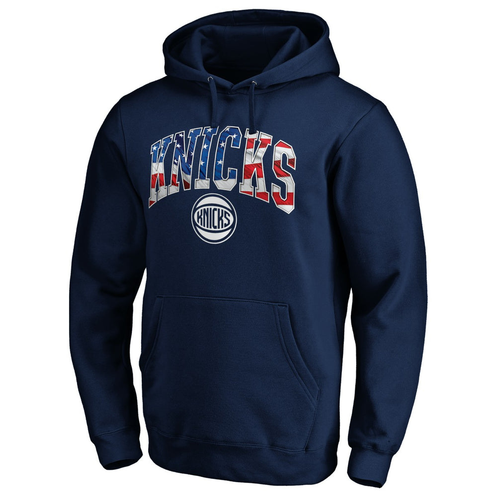 New York Knicks Banner Wave Pullover Hoodie Navy