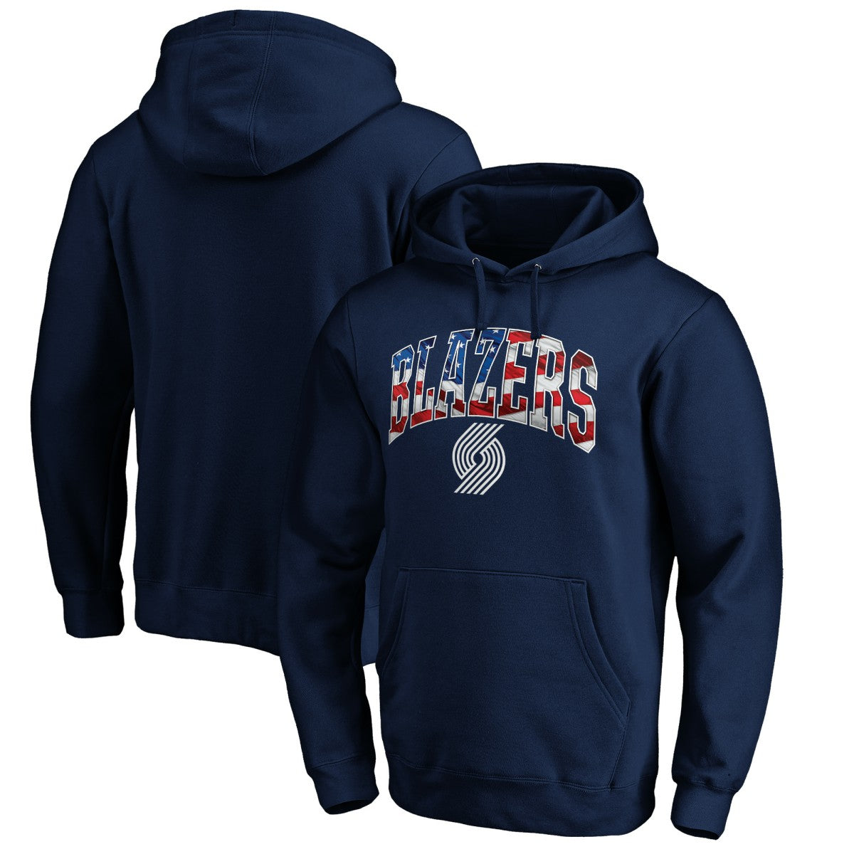 Portland Trail Blazers Banner Wave Pullover Hoodie Navy