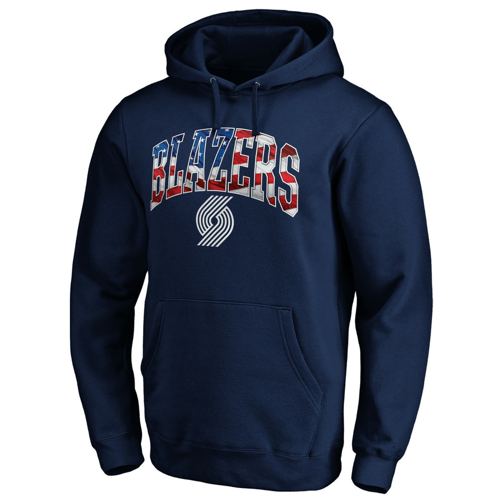 Portland Trail Blazers Banner Wave Pullover Hoodie Navy