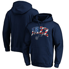 Utah Jazz Banner Wave Pullover Hoodie Navy