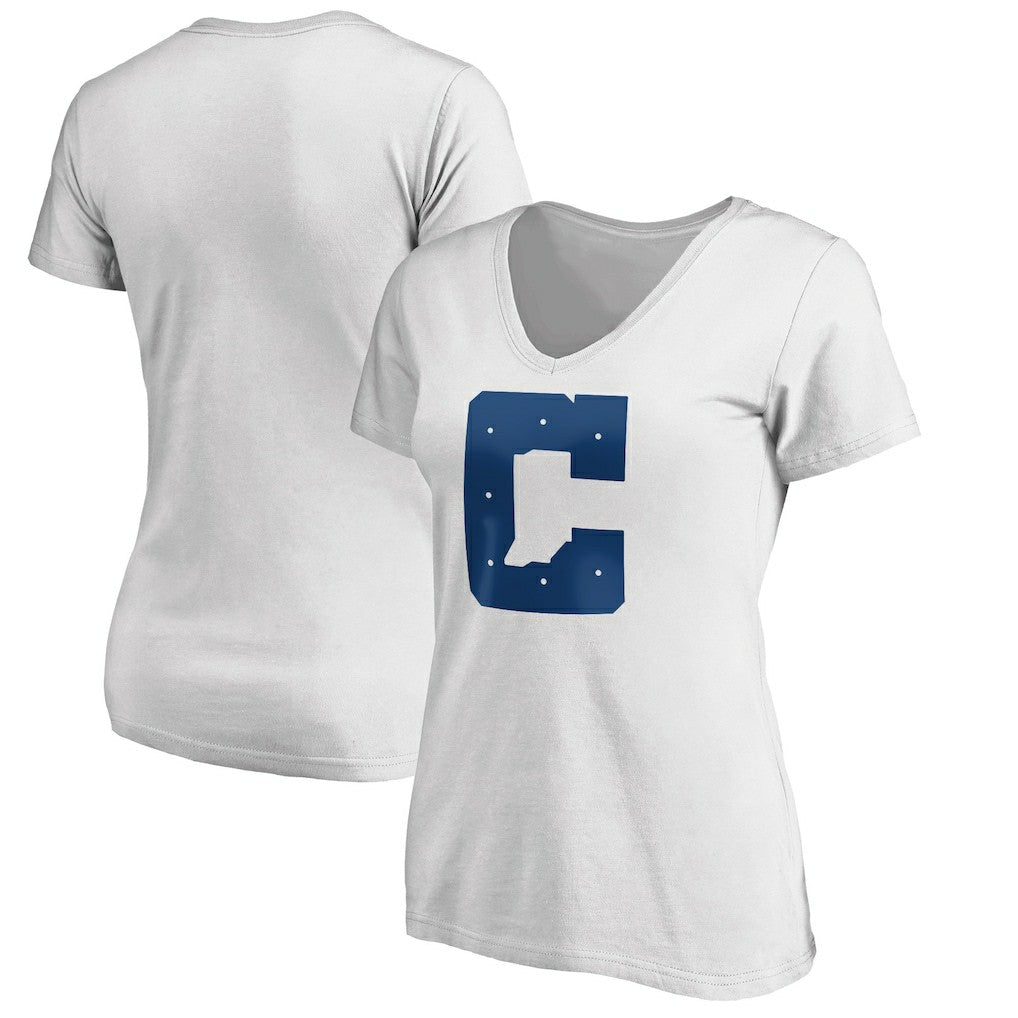 Indianapolis Colts Women's Secondary Logo V-Neck T-Shirt - White - NFL